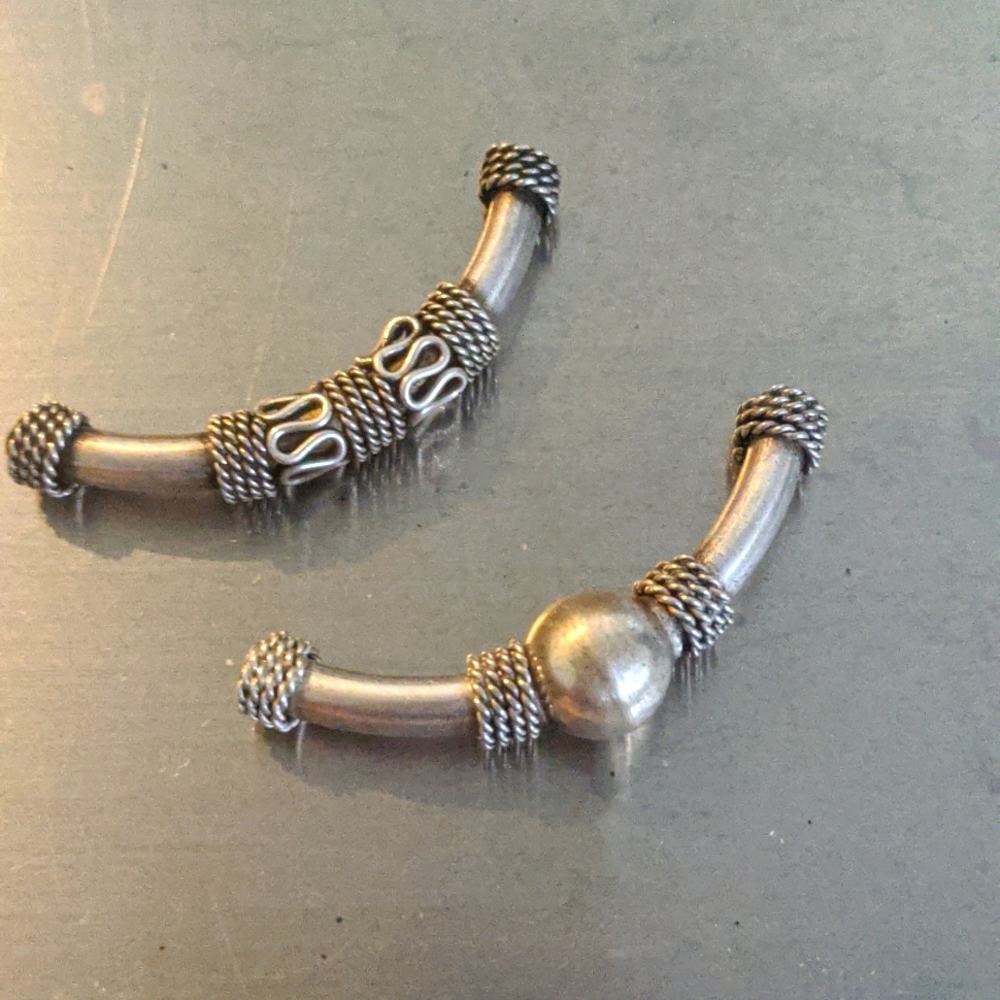 Sterling Silver Tibet intricate artisan boho aztec necklace charms